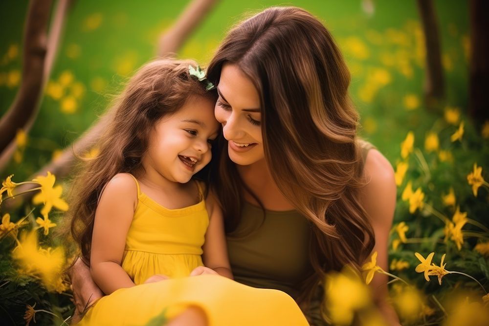 Brazilian mom spend time with daughter family child happy.