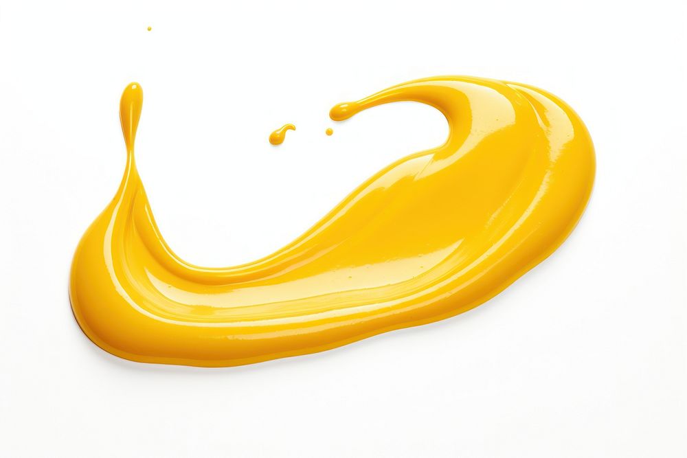 Mustard sauce splat white background simplicity abstract.