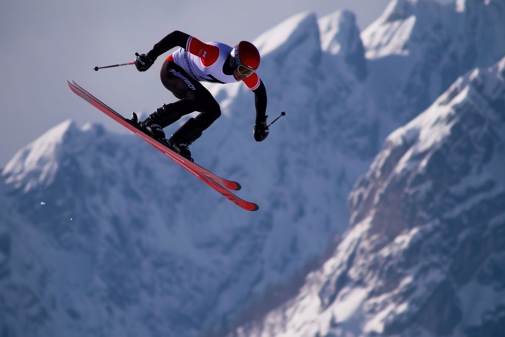 Ski jumping sports recreation outdoors.