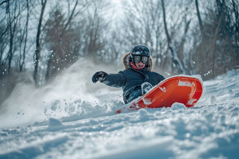 Sled outdoors sports winter.