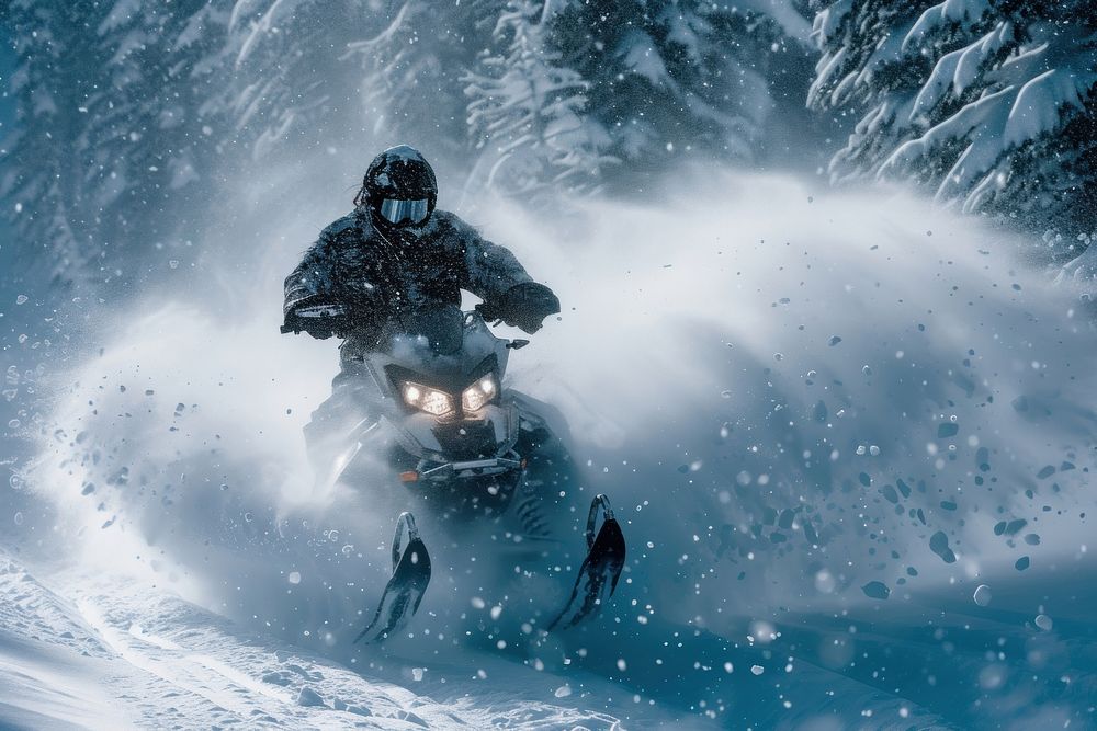 Snow mobile motorcycle snowmobile outdoors.