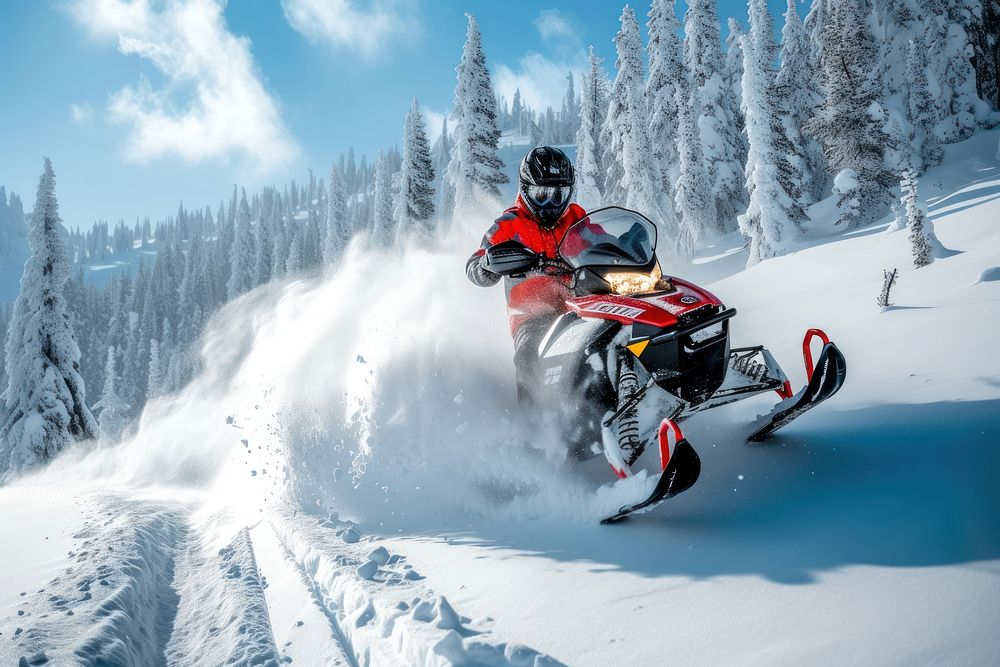 Snow mobile snowmobile motorcycle outdoors.
