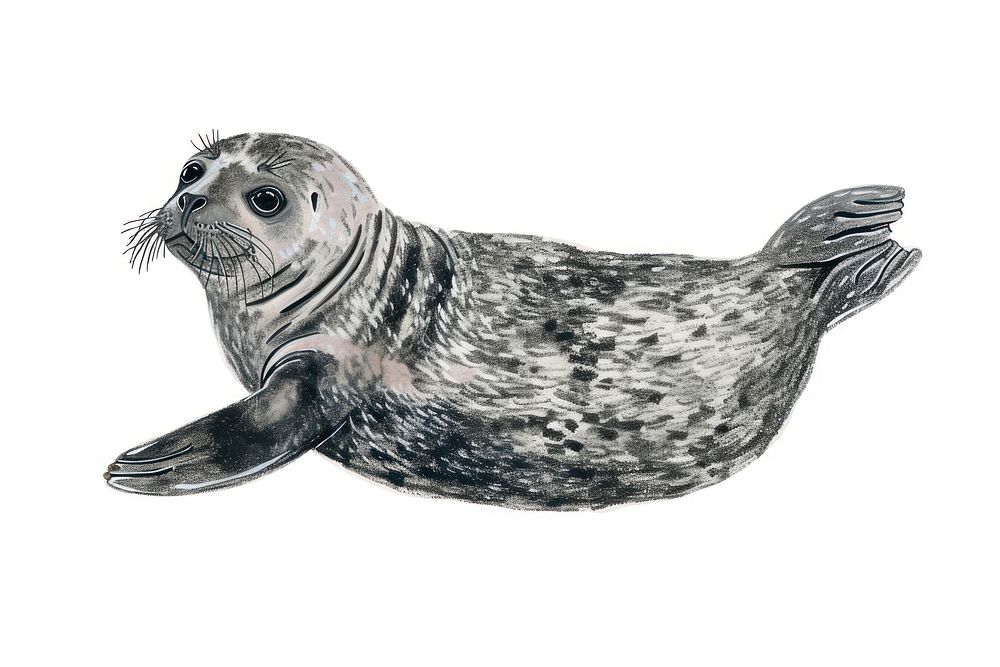 Seal animal mammal white background.