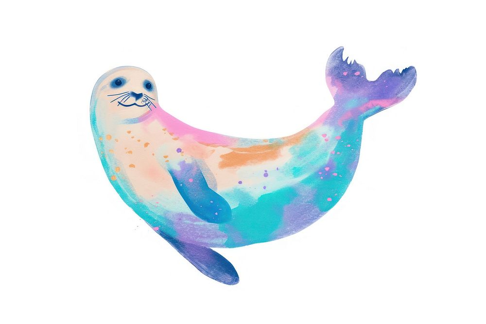 Seal animal mammal white background.