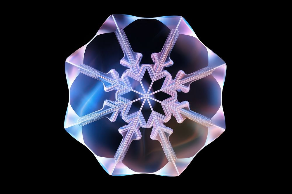 Snowflake crystal shape kaleidoscope.