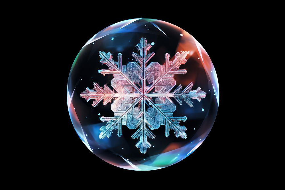 Snowflake bubble shape celebration.