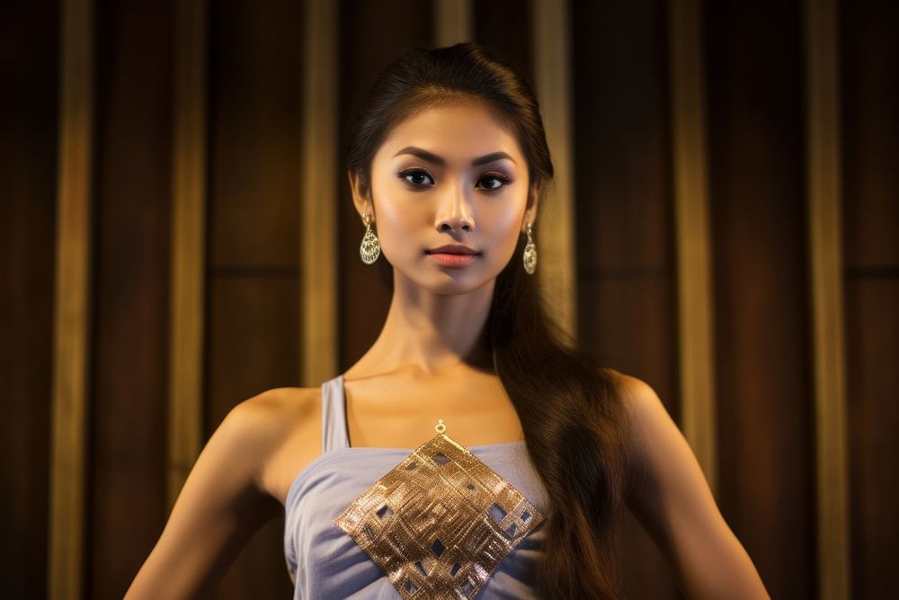 Woman Thai Energetic portrait fashion dress.