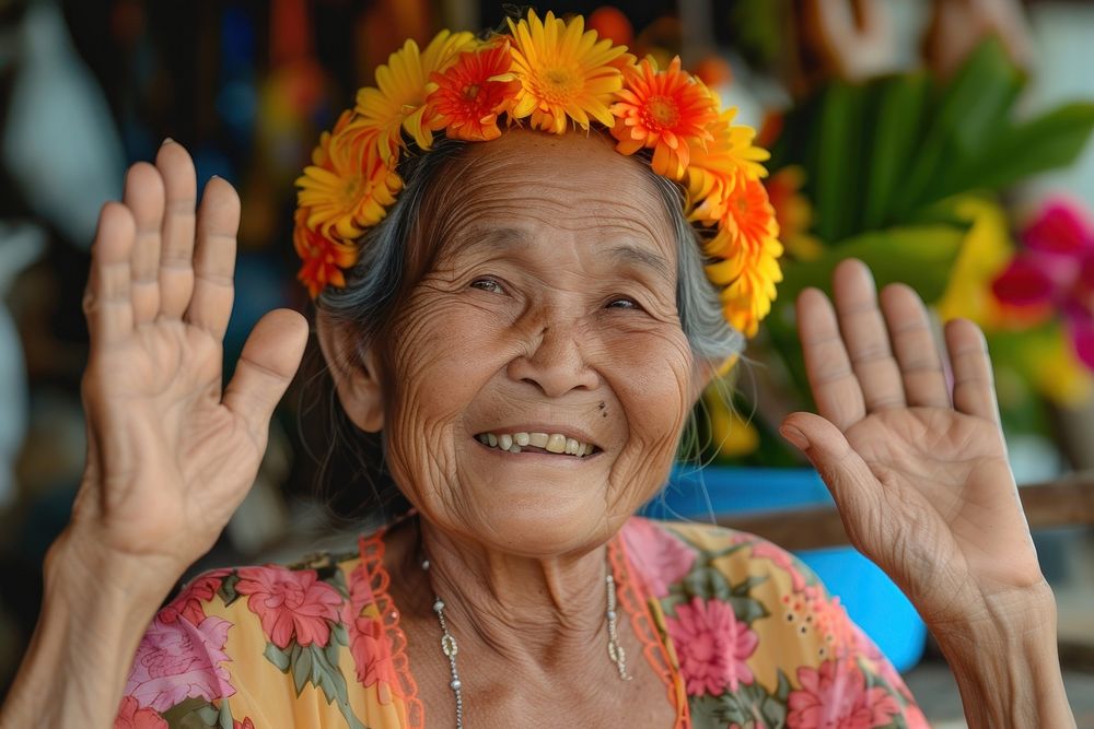 Woman Thai Joyful finger hand spirituality.