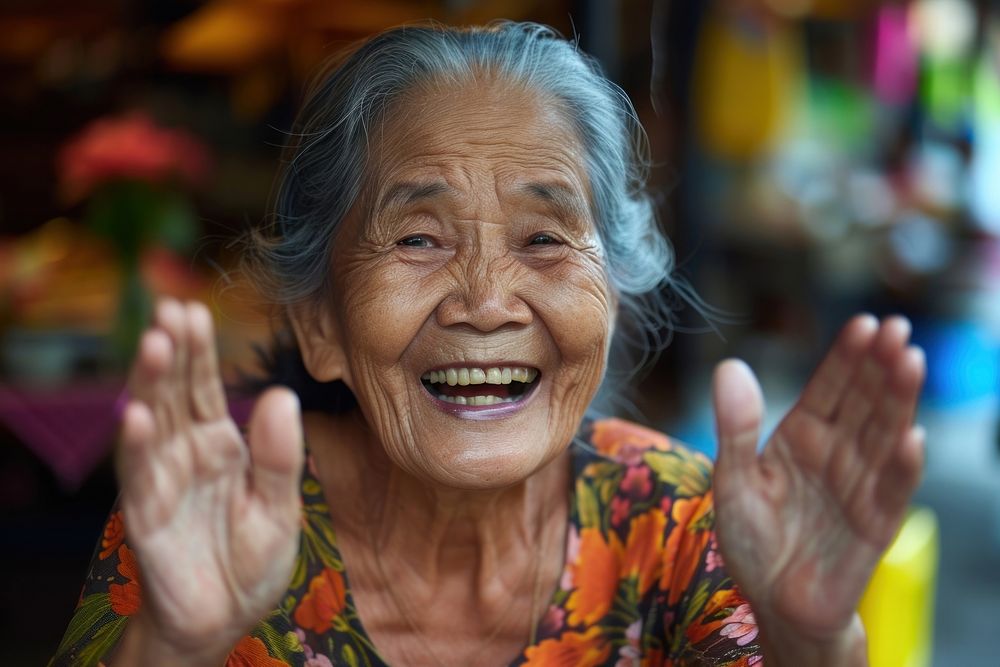 Woman Thai Joyful laughing adult smile.