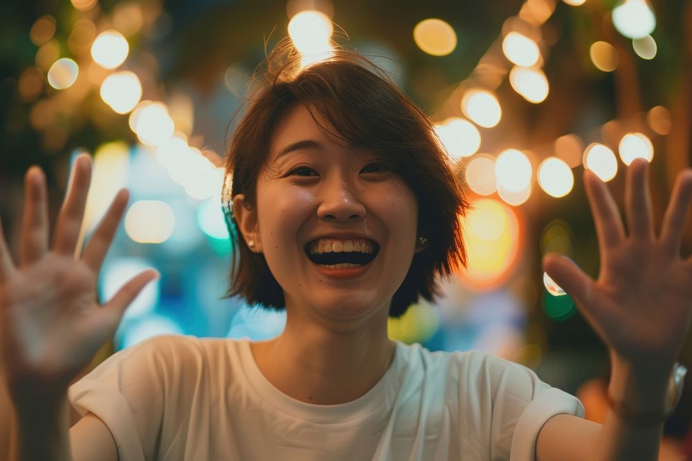 Woman Singaporean Joyful laughing smile joy.