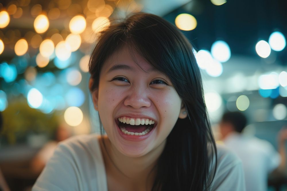 Woman Singaporean Joyful laughing portrait smile.