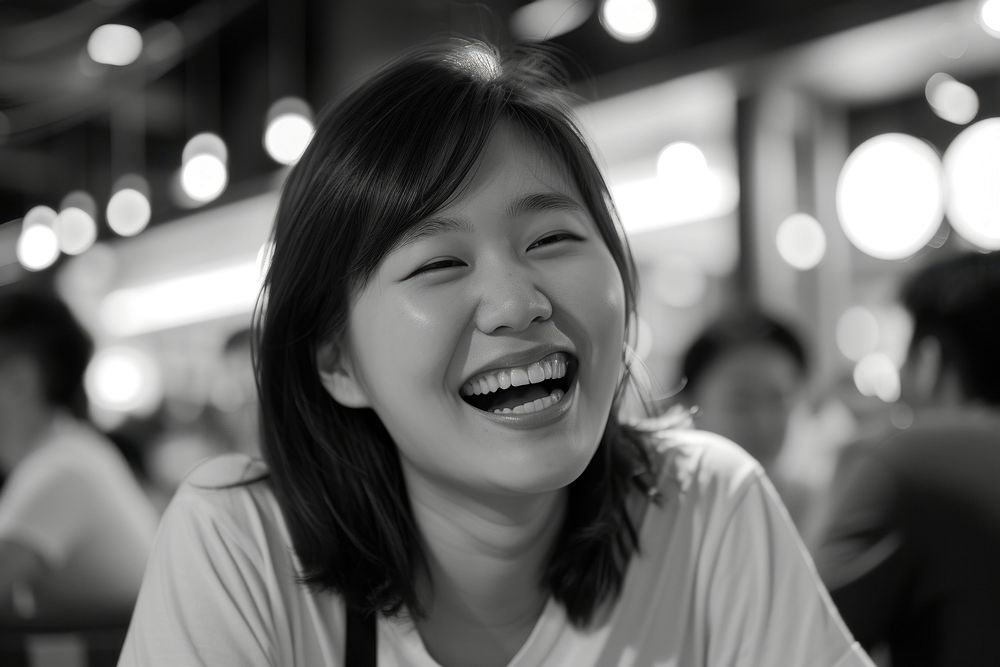 Woman Singaporean Joyful laughing portrait smile.