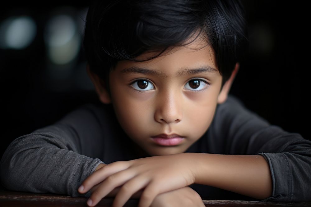 Boy Indonesian Contemplative Curiosity portrait child photo.
