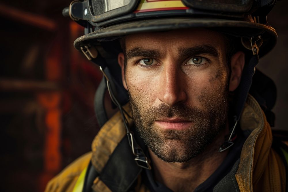 Firefighter firefighter portrait helmet.