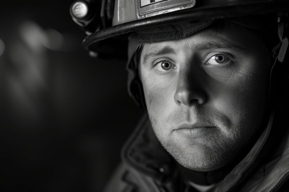 Firefighter firefighter portrait helmet.