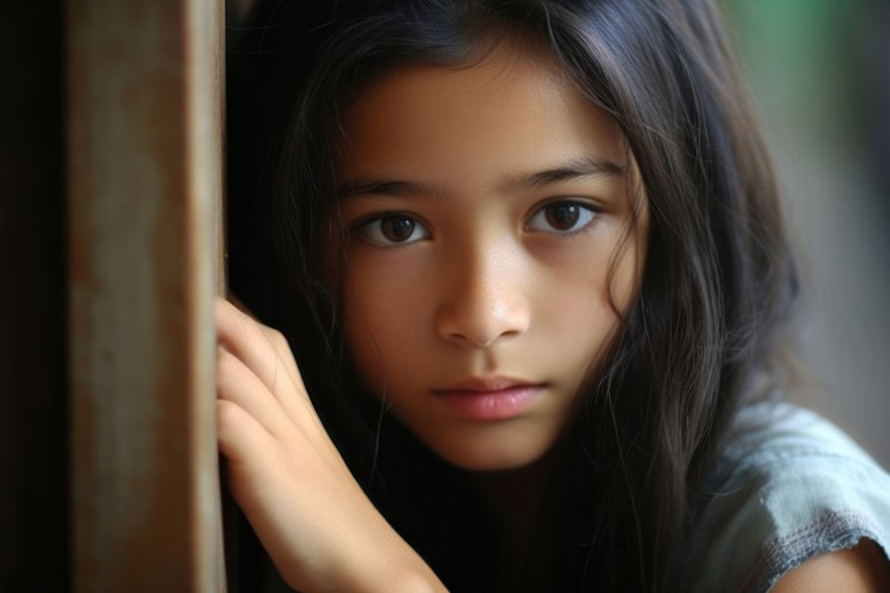 Girl Indonesian Contemplative Curiosity portrait photo eye.