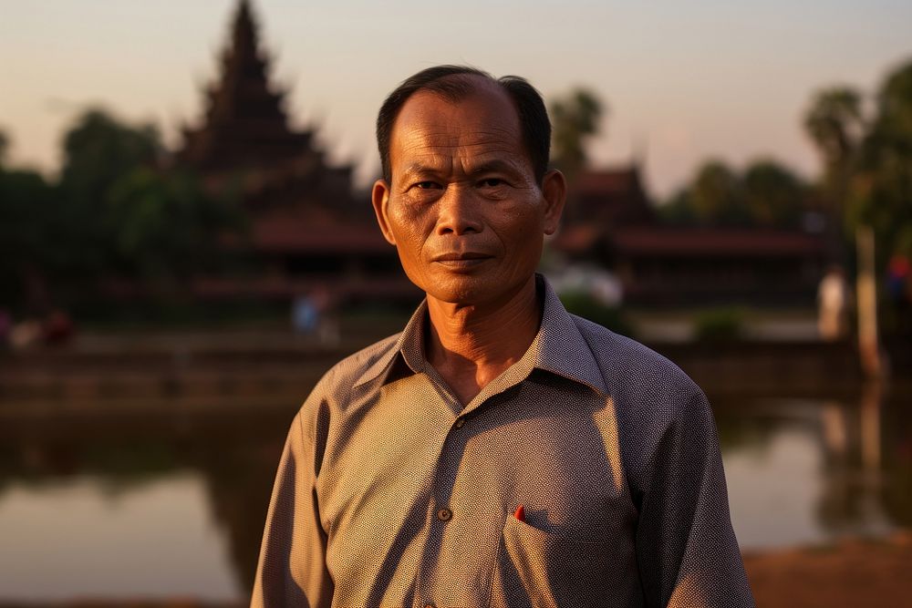 Man Laos Peaceful portrait adult photo.
