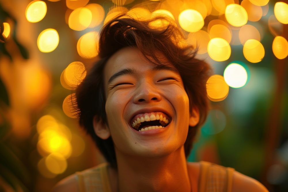 Man Thai Joyful laughing smile adult.