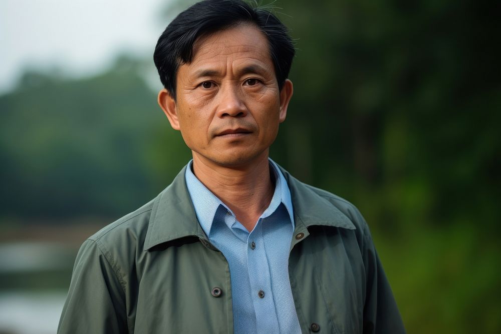 Man Vietnamese Peaceful portrait adult photo.
