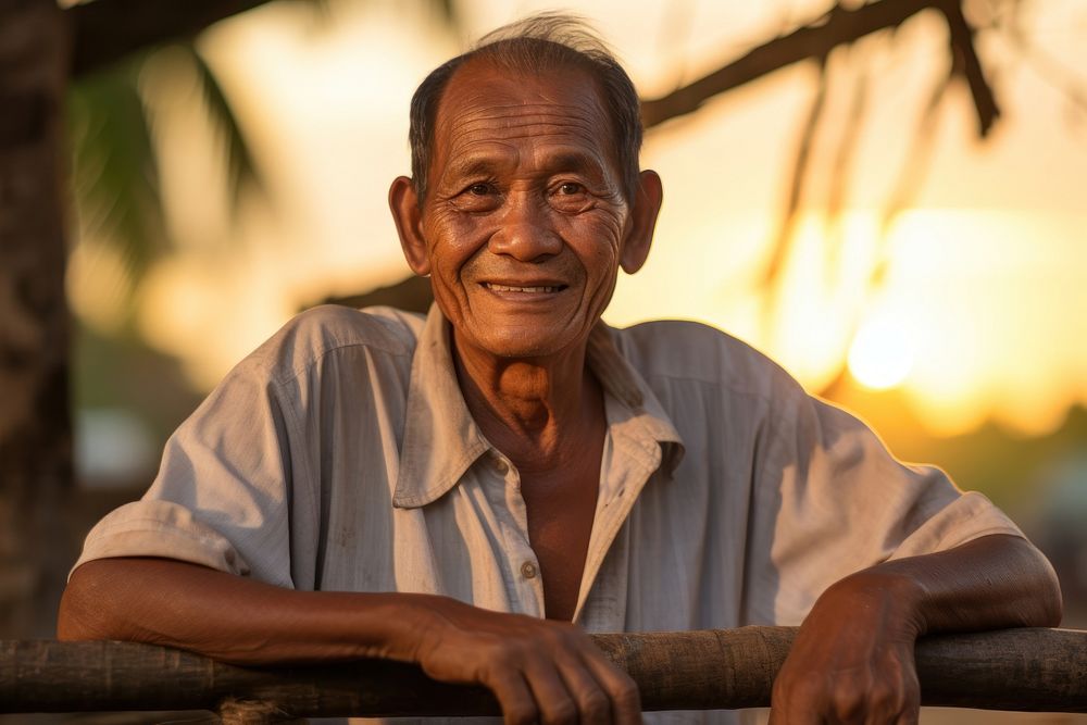 Elder Filipino Hopeful adult smile architecture.