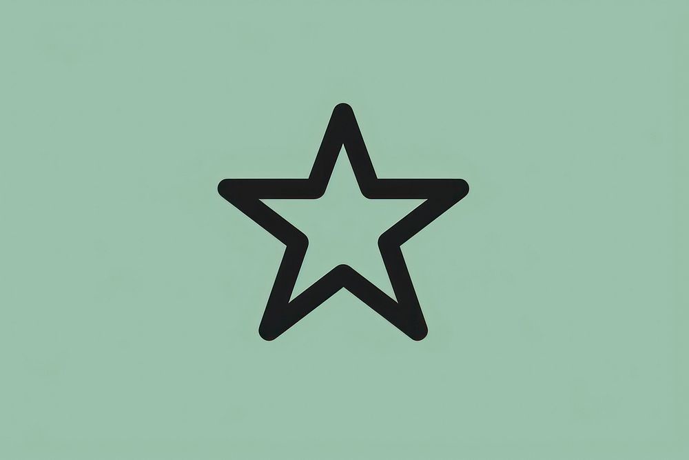 Star black outline icon symbol shape green.