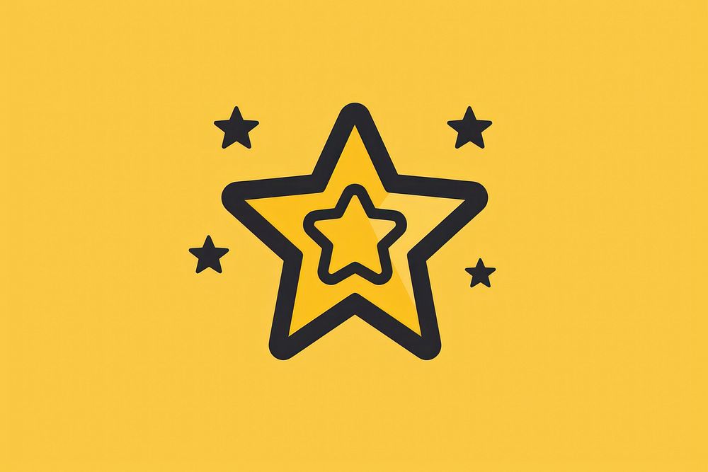 Star black outline icon symbol starfish circle.
