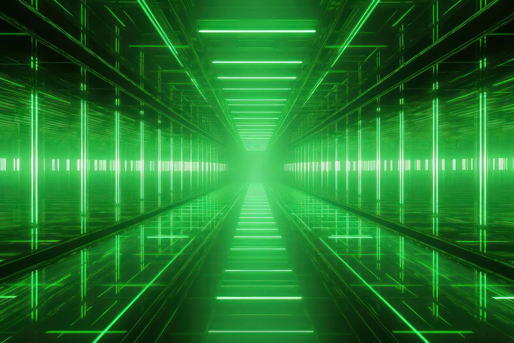  3D green holographic background backgrounds light architecture. AI generated Image by rawpixel.