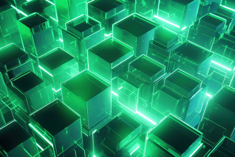  3D green holographic background backgrounds light architecture. AI generated Image by rawpixel.