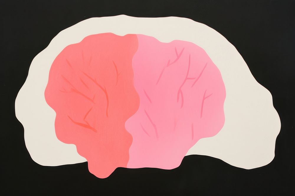Brain minimalist forms art creativity painting.