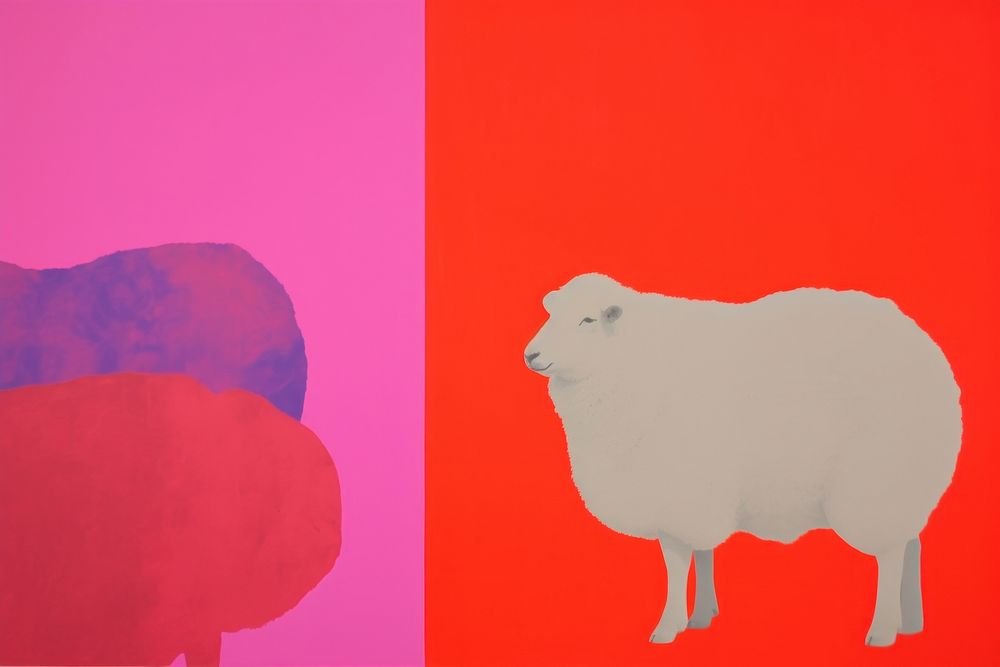 Sheep livestock painting animal.