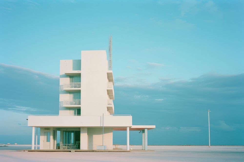 Stand alone hotel architecture building outdoors. AI generated Image by rawpixel.