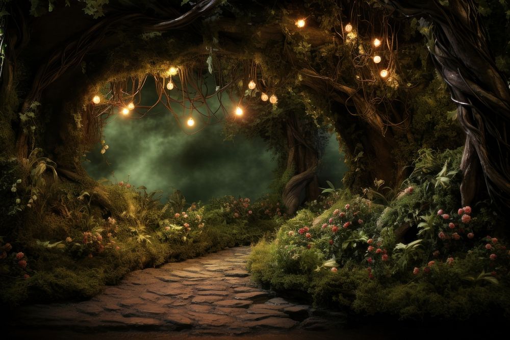 Magical forest outdoors woodland nature