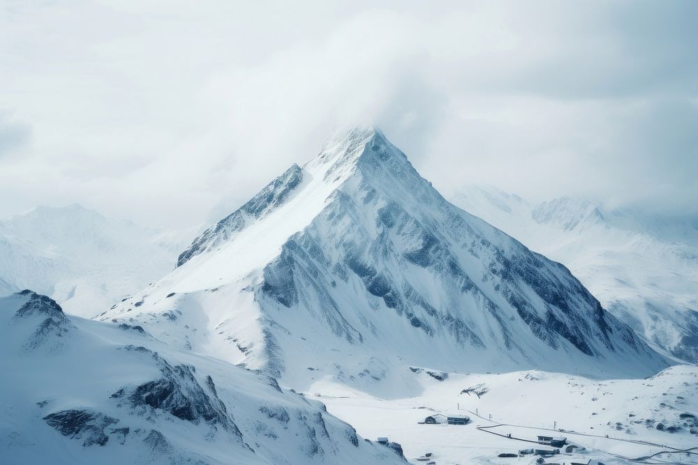  Snow mountain outdoors nature ice. AI generated Image by rawpixel.