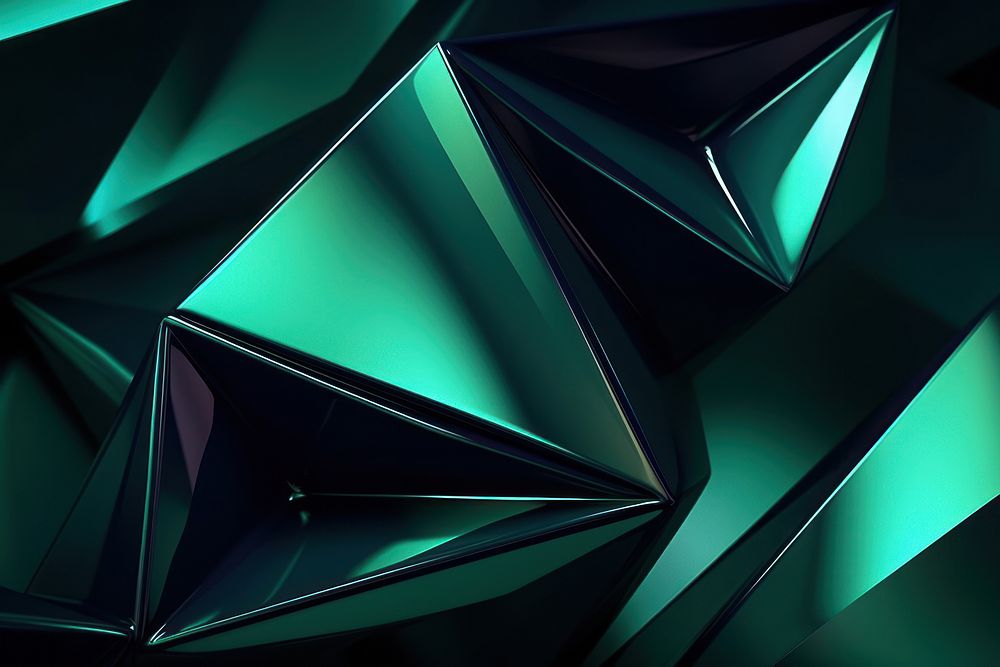  Abstract iridescent 3D shape backgrounds green accessories. AI generated Image by rawpixel.