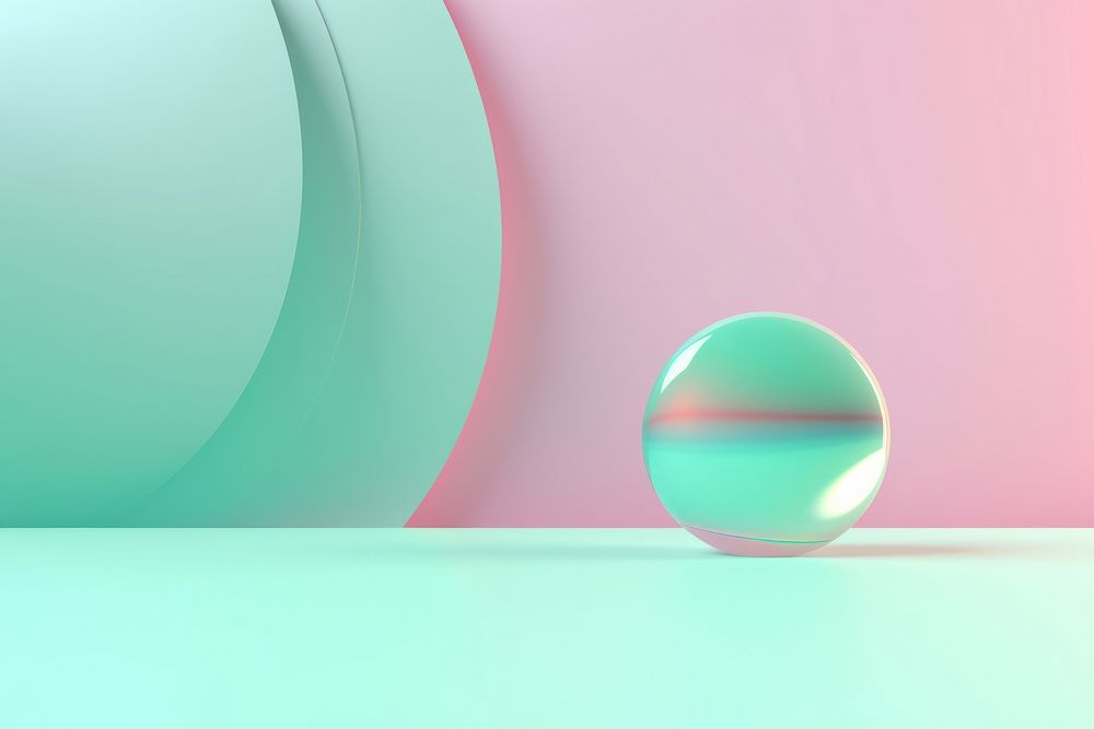  Abstract iridescent 3D shape sphere green ball. AI generated Image by rawpixel.