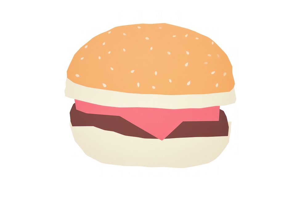 Burger minimalist form food white background hamburger.