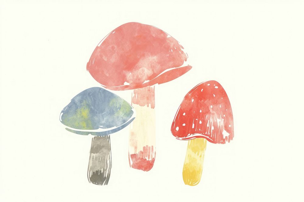Cute mushroom illustration agaric fungus racket.