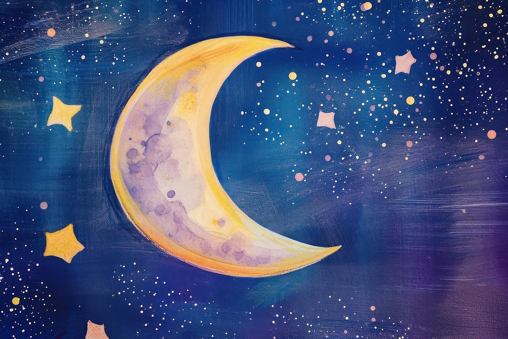 Cute moon in the space illustration astronomy outdoors nature.