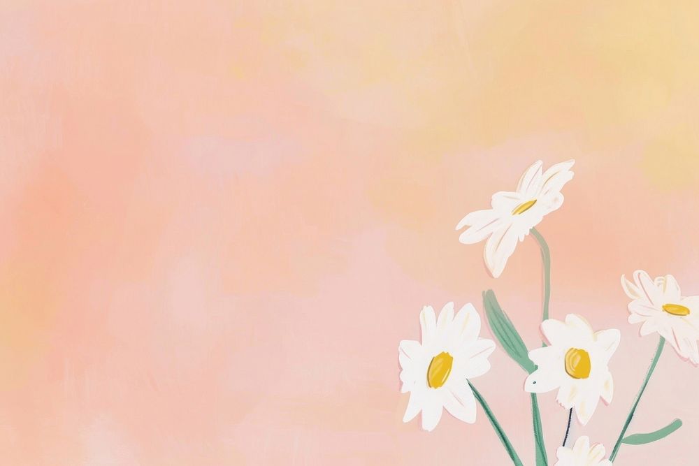 Cute daisy illustration asteraceae painting blossom.