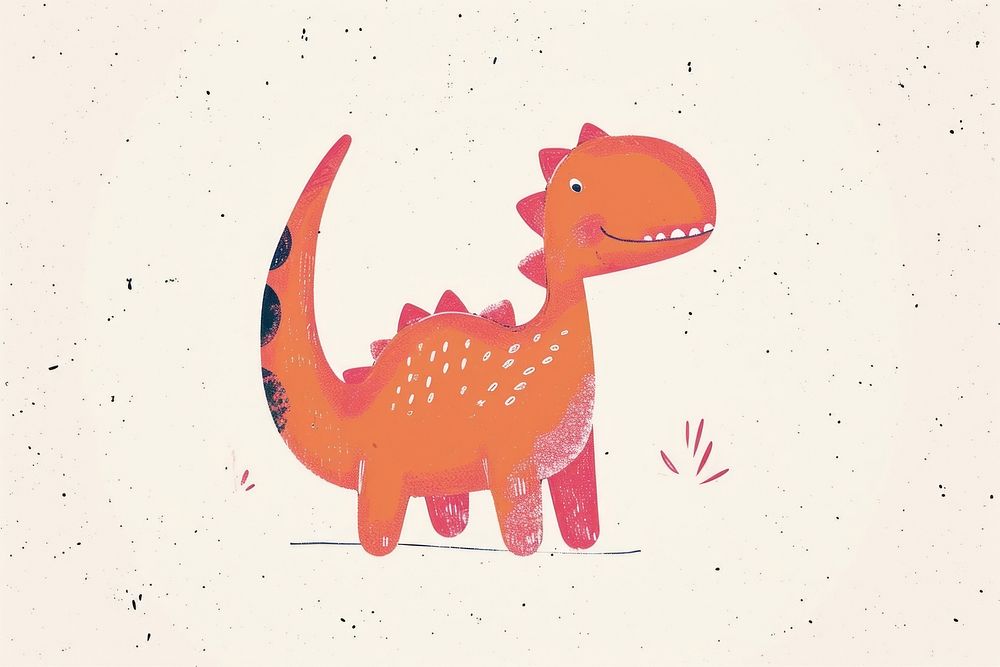 Cute dinosuar illustration illustrated dinosaur drawing.