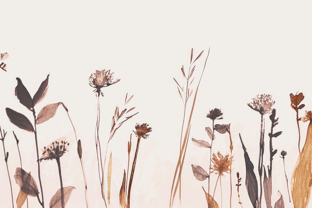 Cute dried flower illustration illustrated painting graphics.