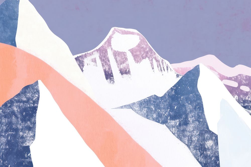 Cute everest illustration mountain outdoors painting.