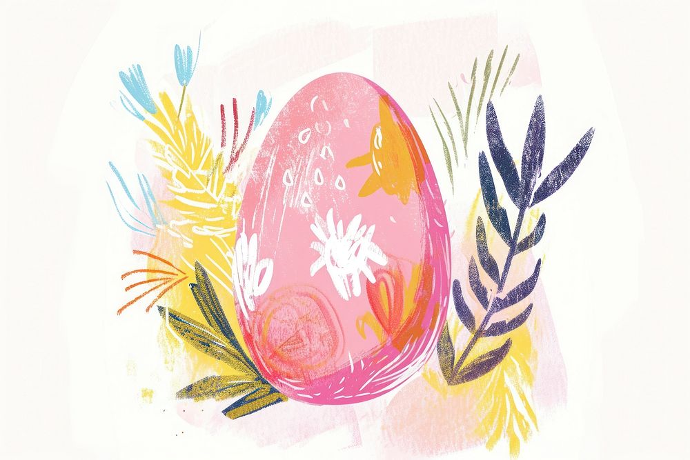 Cute easter egg illustration food art.