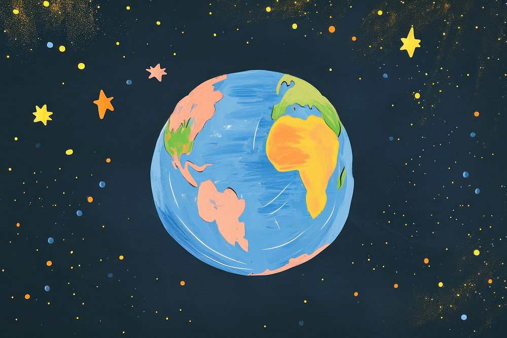 Cute earth in the space illustration astronomy universe planet.