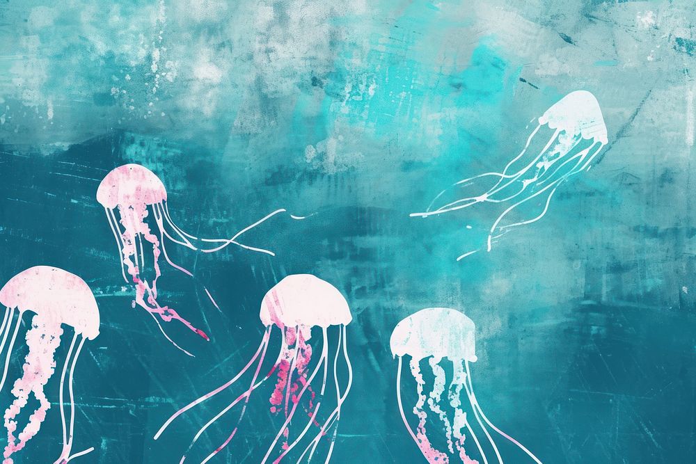 Cute jelly fish illustration invertebrate jellyfish animal.