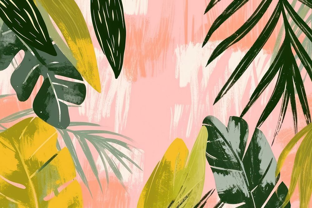 Cute palm leaves illustration backgrounds pattern nature.