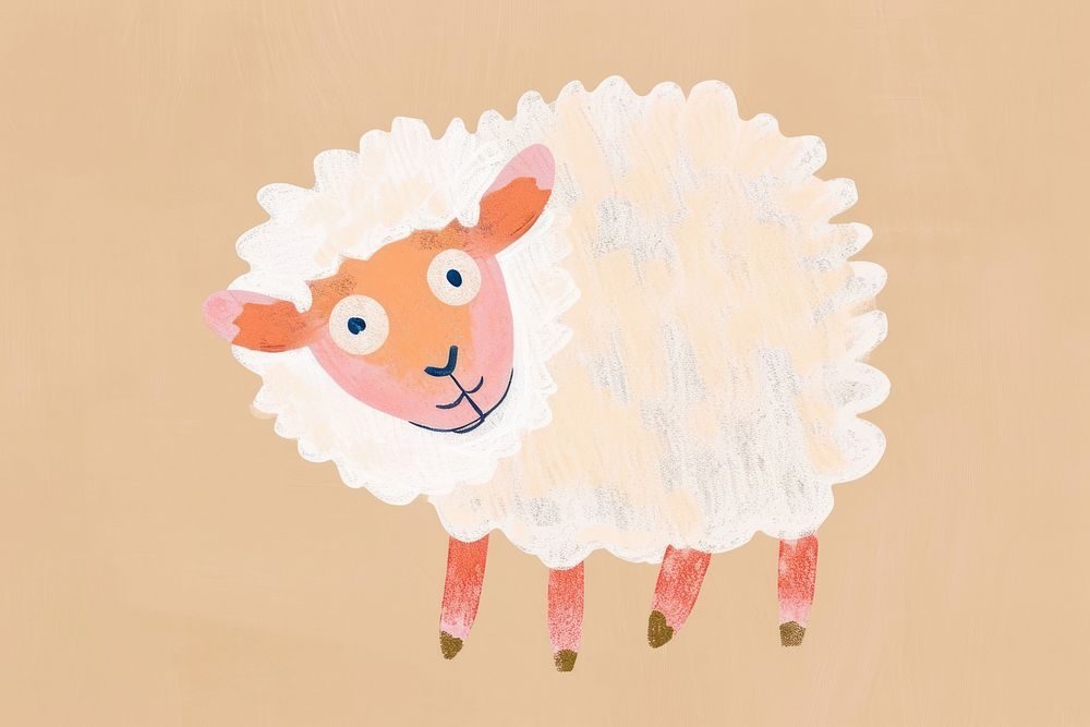 Cute sheep illustration livestock applique pattern.