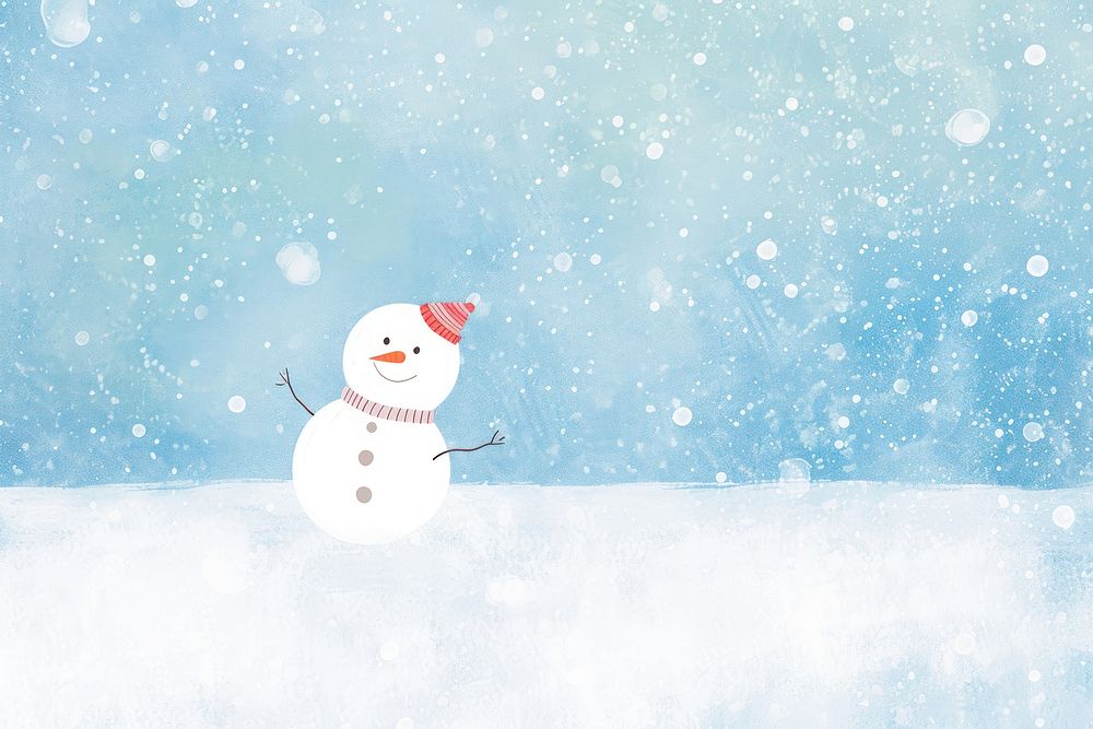 Cute snow illustration outdoors snowman nature.