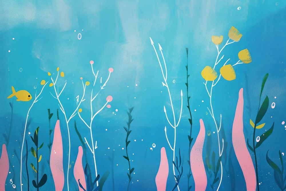 Cute underwater illustration painting outdoors aquatic.