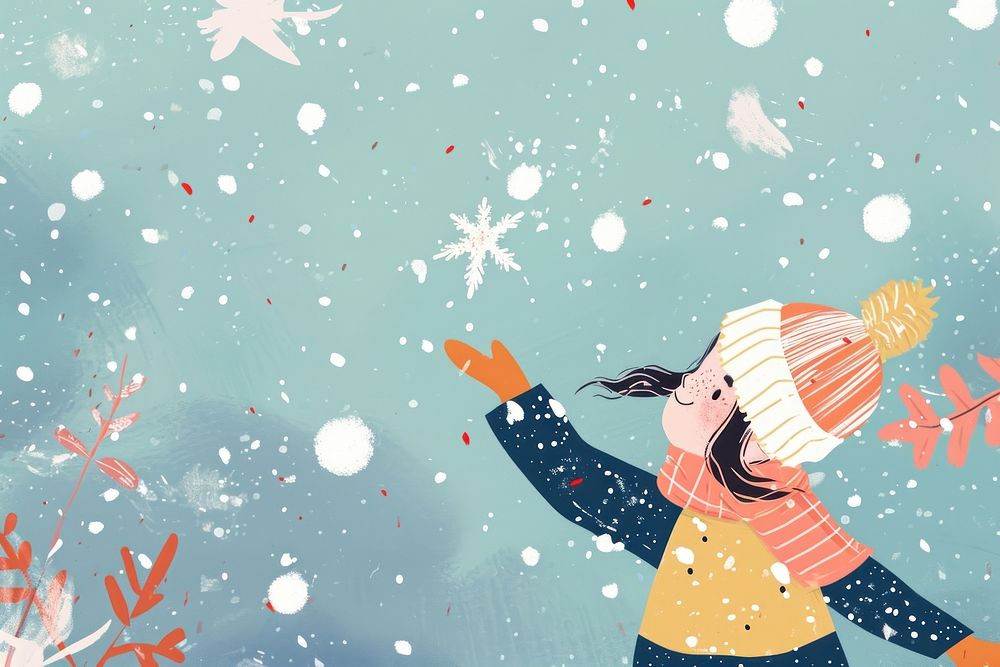 Cute winter illustration astronomy outdoors nature.